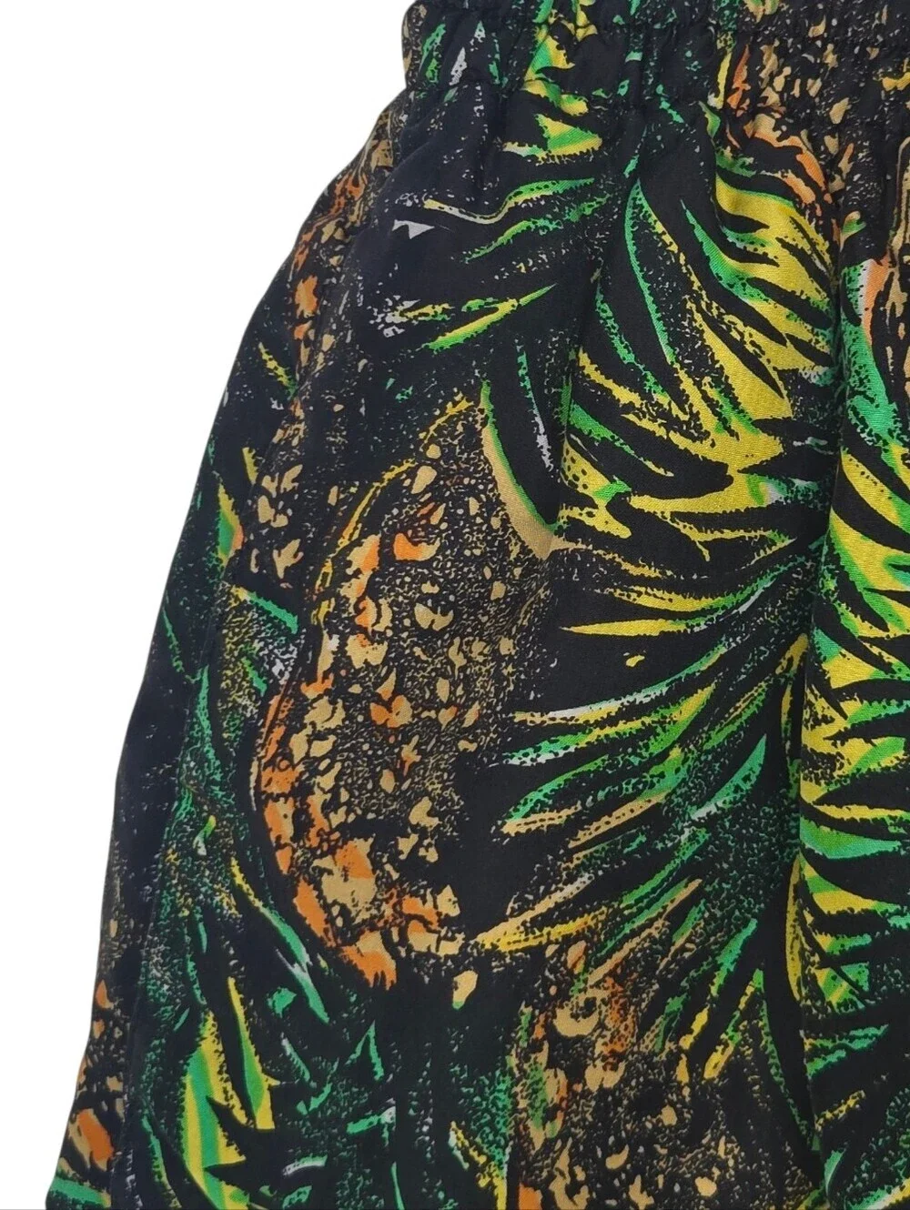 Speedo Mens Vintage 90s Hawaiian Pineapple Print Print Silk Swim Trunks Medium